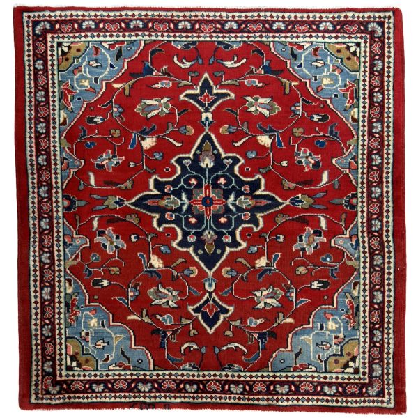 115cm x 110cm Small Hand Knotted Persian Hamadan Dining Rug