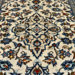 Kashan Ivory Floral Medallion Rug