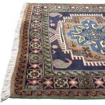 340cm x 97cm Hand-Knotted Persian Caucasian Geometric Runner - Image 7