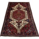 227 × 146cm Vintage Persian Hamadan Rug Tribal Medallion Design - Image 2