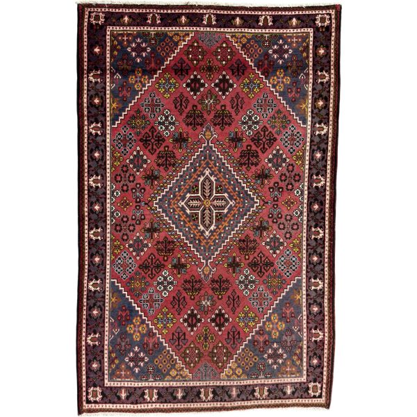 216 × 140 cm Hand Knotted Persian Joshegan Rug – Geometric Medallion Design