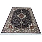 Dark Navy Iranian Kashan Medallion Design Rug - Image 3