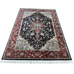 Dark Navy Iranian Heriz Design Medallion Rug - Image 3