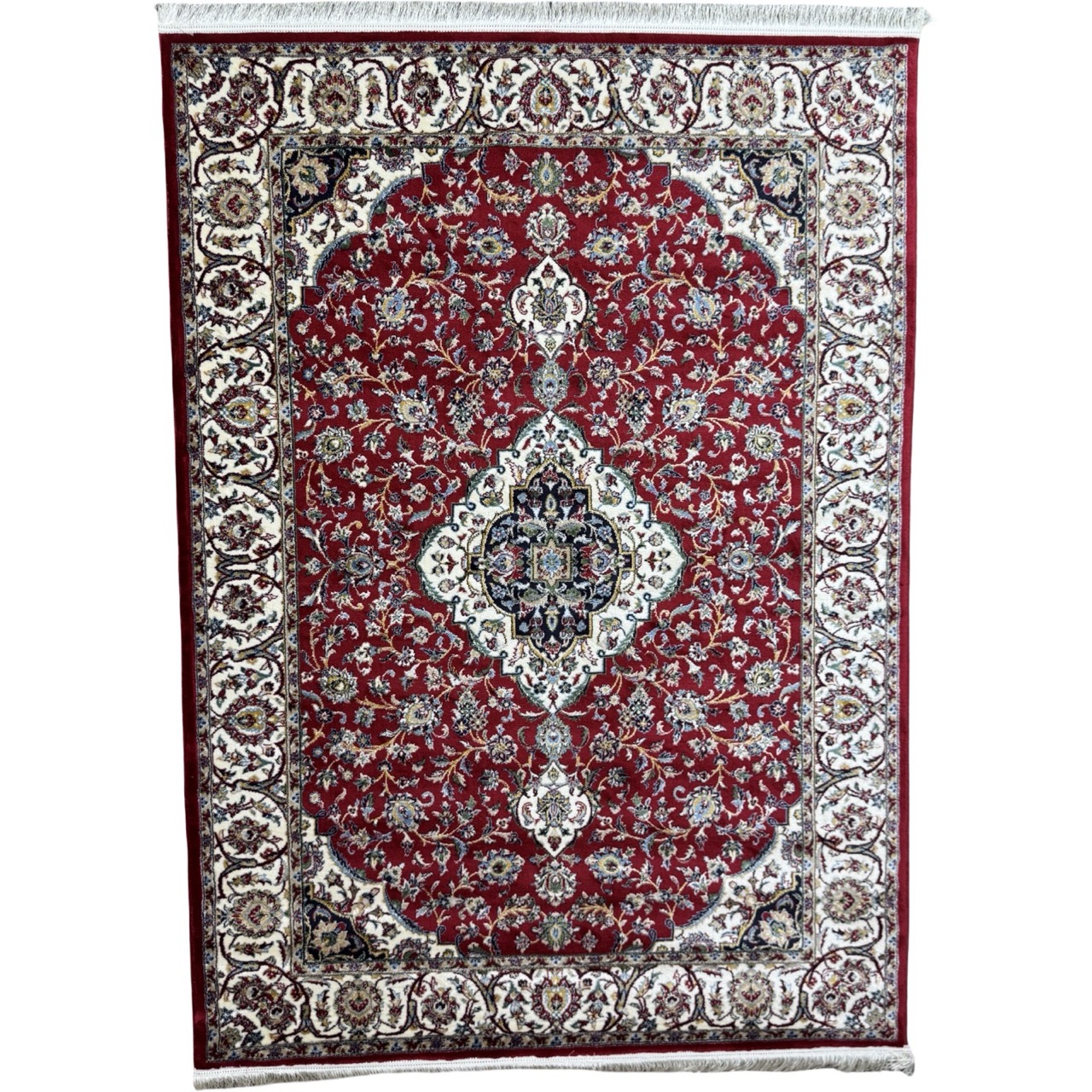 CPT-MUS3_1-Large Red Iranian Kashan Medallion Design Rug - Image 1