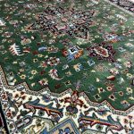 Green Iranian Heriz Design Medallion Rug - Image 3