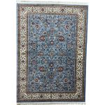 Blue Iranian Kashan All Over Design Machine Made Rug