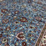 Blue Iranian Kashan All Over Design Machine Made Rug - Image 3