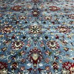 Blue Iranian Kashan All Over Design Machine Made Rug - Image 4