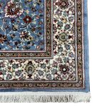 Blue Iranian Kashan All Over Design Machine Made Rug - Image 5