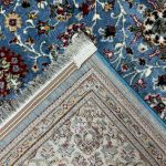 Blue Iranian Kashan All Over Design Machine Made Rug - Image 6