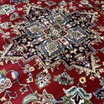 Red Iranian Heriz Design Medallion Rug - Image 4