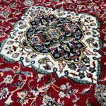 Red Iranian Kashan Medallion Design Rug - Image 4