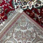 Red Iranian Kashan Medallion Design Rug - Image 7