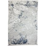 230 × 160cm Grey & Blue Marble Effect Abstract Modern Area Rug
