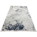 230 × 160cm Grey & Blue Marble Effect Abstract Modern Area Rug - Image 2