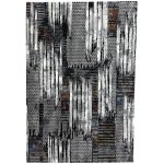 230 × 160cm Abstract Black Grey Multi Pattern Turkish Rug