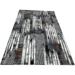 230 × 160cm Abstract Black Grey Multi Pattern Turkish Rug - Image 3