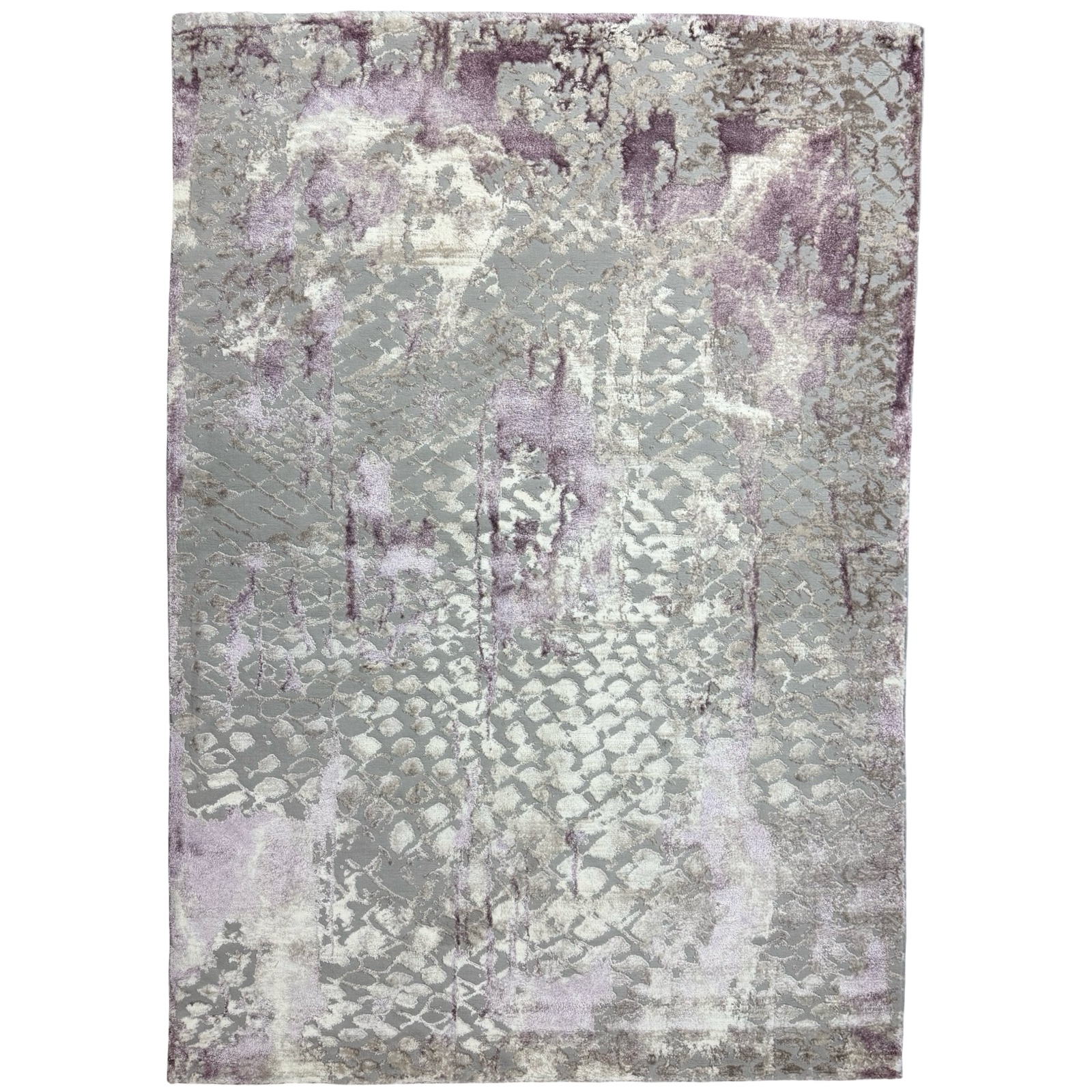 CPT-MUS4_64 230 × 160cm Grey Lilac Abstract Textured Turkish Rug - Image 1