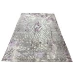 Grey Lilac Abstract Textured Turkish Rug