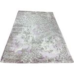 Grey Lilac Abstract Textured Turkish Rug