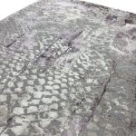 Grey Lilac Abstract Textured Turkish Rug