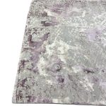 Grey Lilac Abstract Textured Turkish Rug