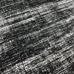Black White Geometric Border Turkish Rug