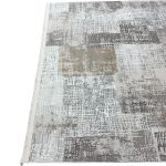 Grey Beige Textured Abstract Turkish Rug