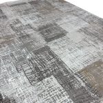 Grey Beige Textured Abstract Turkish Rug