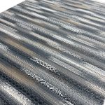 Grey Blue Tribal Stripe Pattern Turkish Rug