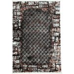 230 × 160cm Industrial Red & Grey Geometric Panel Turkish Rug