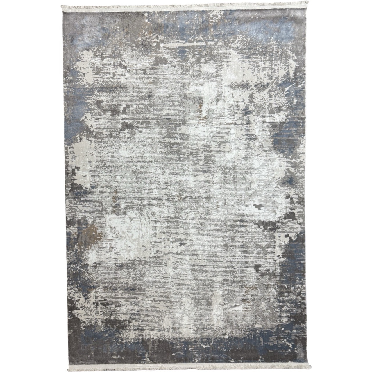 CPT-MUS_11-Large 230 × 160cm Distressed Grey & Blue Abstract Turkish Rug - Image 1