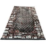 230 × 160cm Industrial Red & Grey Geometric Panel Turkish Rug - Image 2
