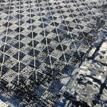 230 × 160cm Modern Blue & Grey Geometric Panel Turkish Rug - Image 3