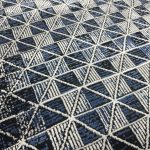 230 × 160cm Modern Blue & Grey Geometric Panel Turkish Rug - Image 4
