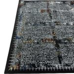 230 × 160cm Black Abstract Floral Grid Turkish Rug - Image 8