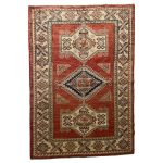 181 x 129cm Hand-Knotted Afghan Kazak Rug