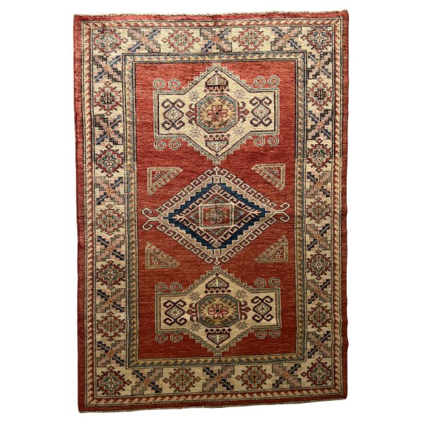 181 x 129cm Hand-Knotted Afghan Kazak Rug