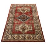181 x 129cm Hand-Knotted Afghan Kazak Rug - Image 3