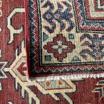 149 x 99cm Hand-Knotted Afghan Kazak Wool Rug - Image 7