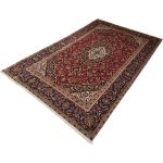 310cm x 200cm Hand-Knotted Persian Kashan Floral Medallion Rug - Image 4