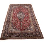 315 x 200cm Hand-Knotted Red Persian Kashan Floral Medallion Rug - Image 3