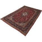 315 x 200cm Hand-Knotted Red Persian Kashan Floral Medallion Rug - Image 4
