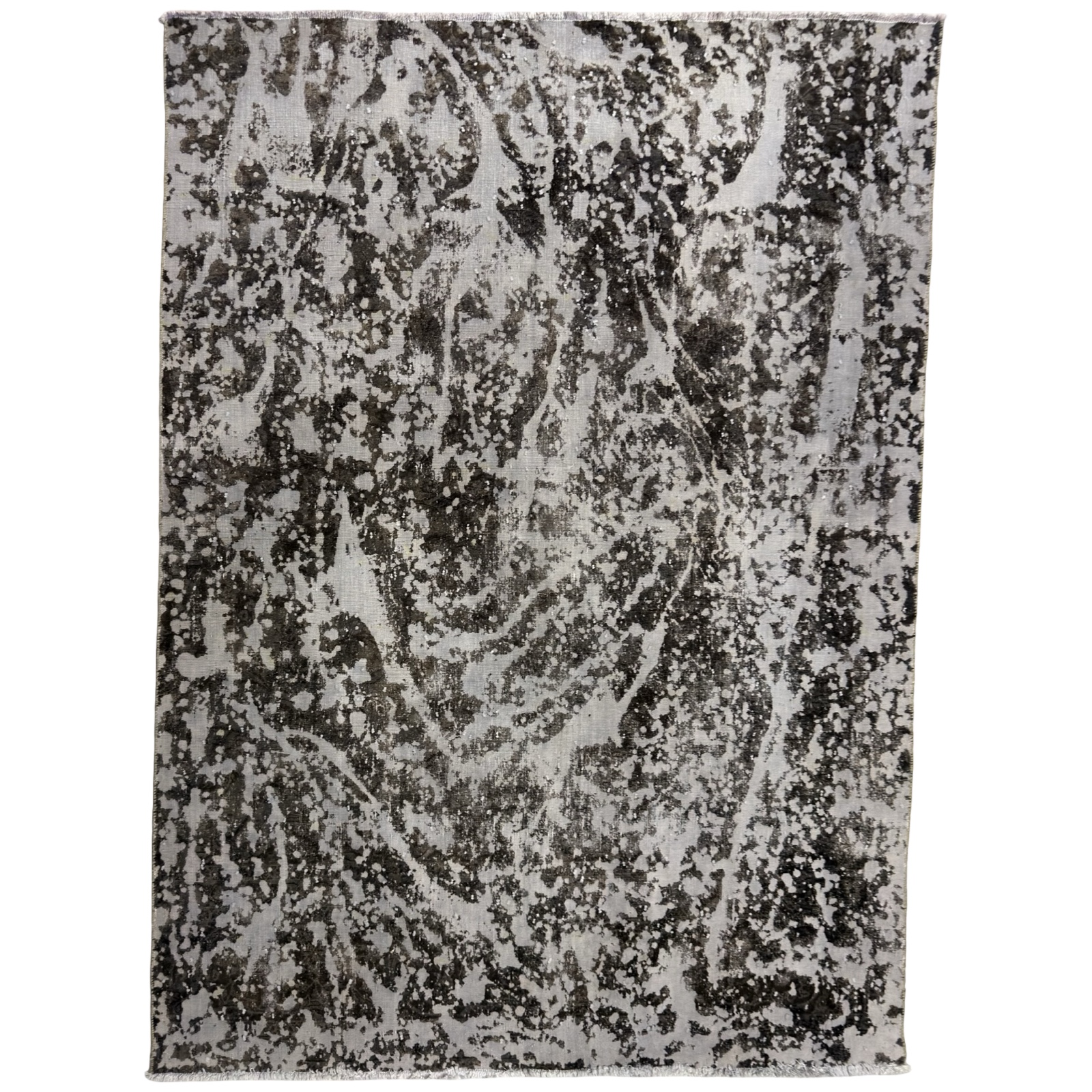 Reload2_57 260 x 187cm Hand Knotted Ultra Vintage Reload Grey Wool Rug - Image 1