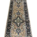 400 x 80cm Persian Hariz Style Machine Made Beige Runner Rug - Image 4
