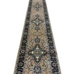 400 x 80cm Persian Hariz Style Machine Made Beige Runner Rug - Image 5