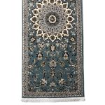 400 x 80cm Persian Mashad Floral Design Blue Carpet Runner Rug - Image 3
