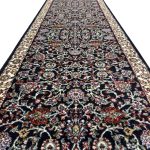 400 x 80cm Persian All Over Afshan Design Machine Made Navy Runner Rug - Image 7