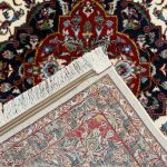 400 x 80cm Iranian Kashan Design Medallion Cream/Red Runner Rug - Image 7