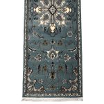 400 x 80cm Persian Mashad Floral Medallion Design Blue  Runner Rug - Image 3
